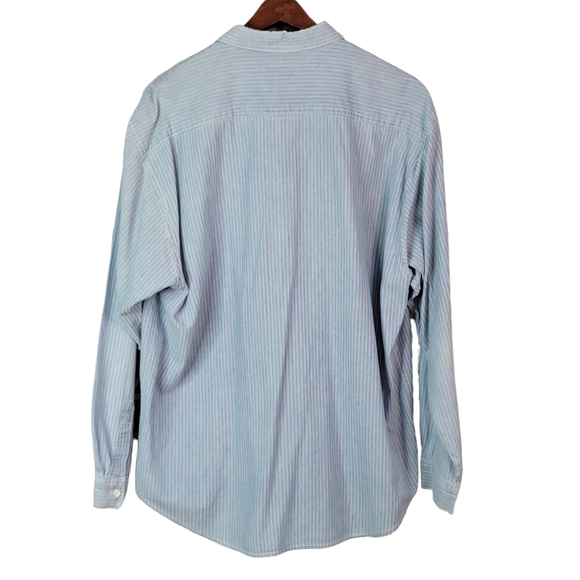 Guess Western Wear Vintage 80's 90's Pinstripe Button Down Collard Shirt Men's L - Picture 5 of 11